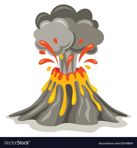 active volcano drawing|Active volcano drawing volcanic eruption vector image .